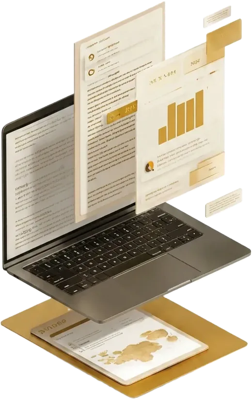 Mockup del Mapa Financiero™ en notebook